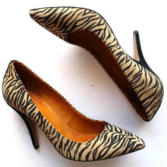 Isabel Marant Zebra Gatsby Heels / Size 40 / Suede Printed Pumps Calf Leather - Picture 4 of 10